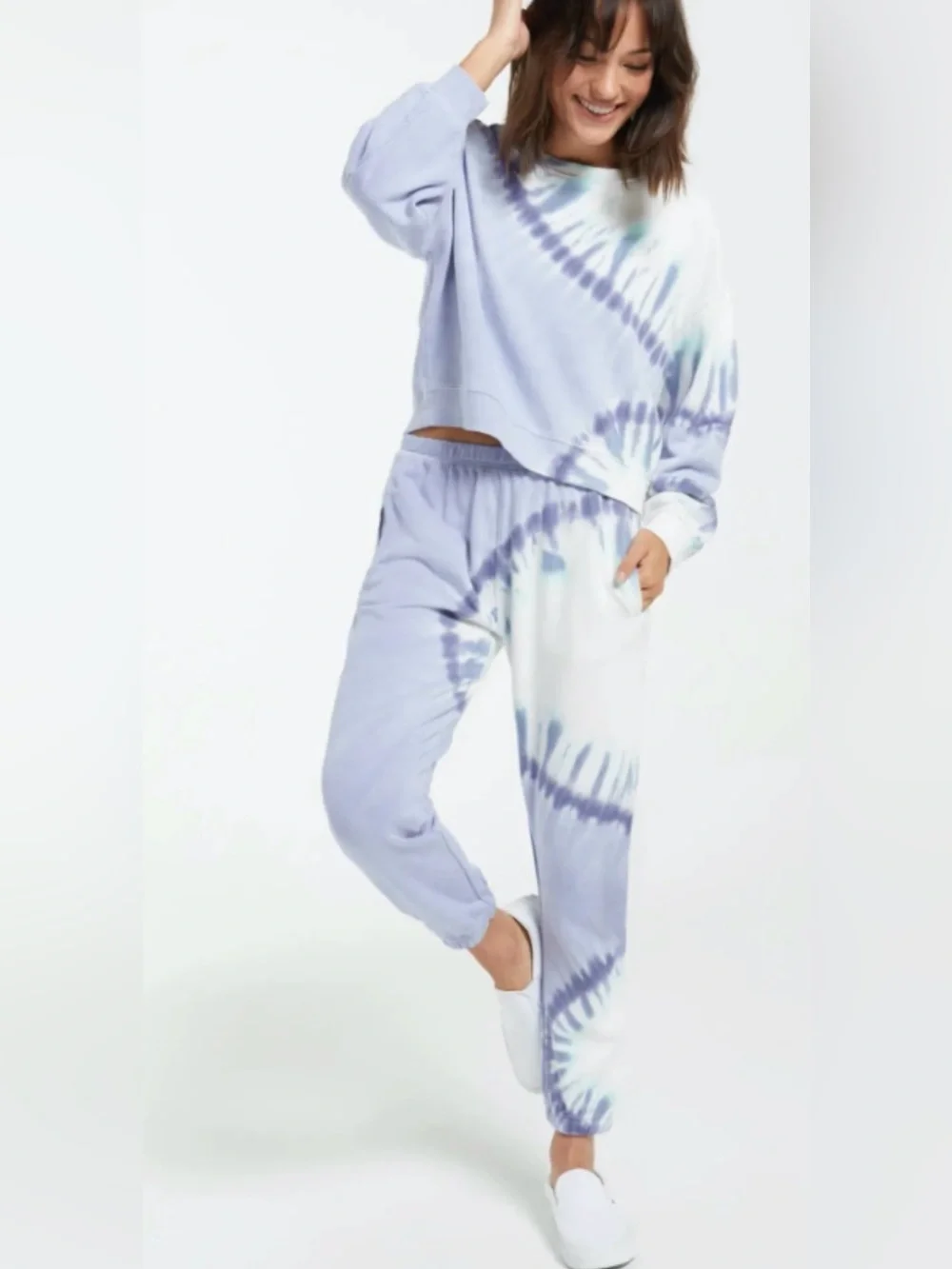 NWT Wildfox Shibori Sweatshirt Hoodie & Coordinating Sweatpants Set